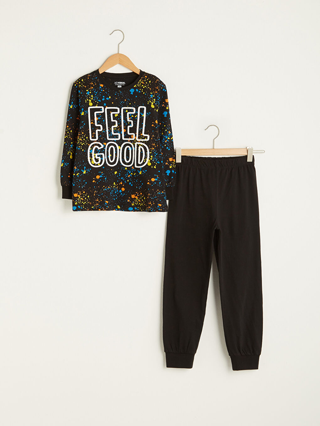 Crew Neck Printed Long Sleeve Boys' Pyjama Set