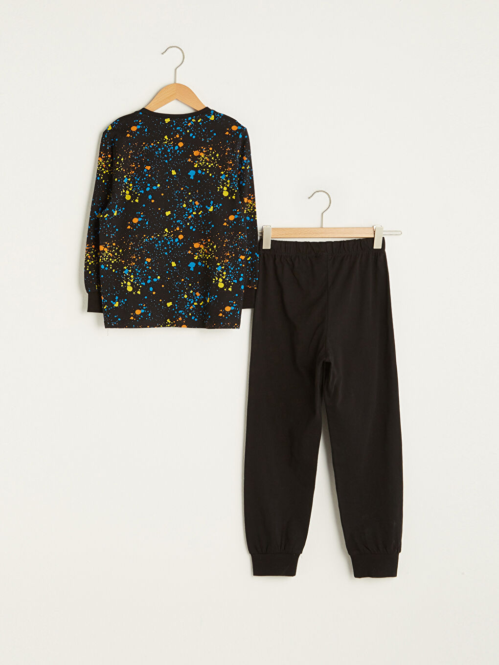 Crew Neck Printed Long Sleeve Boys' Pyjama Set-1