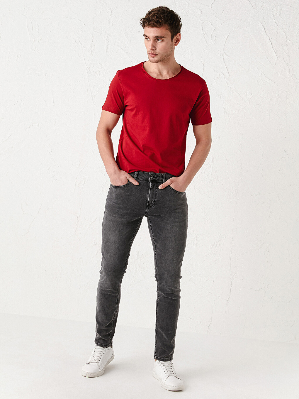 Crew Neck Short Sleeve Basic Combed Cotton Men's T-shirt-3