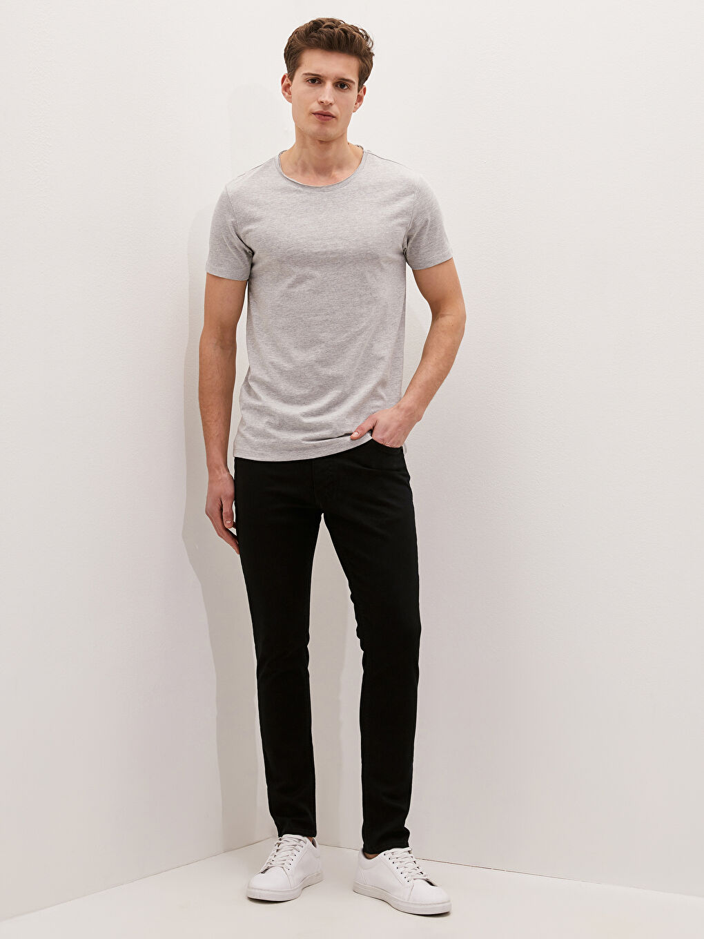 Crew Neck Short Sleeve Basic Combed Cotton Men's T-shirt-1