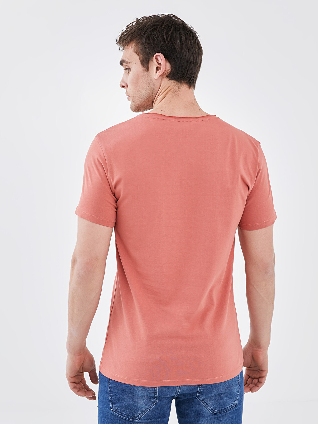 Crew Neck Short Sleeve Basic Combed Cotton Men's T-shirt-4