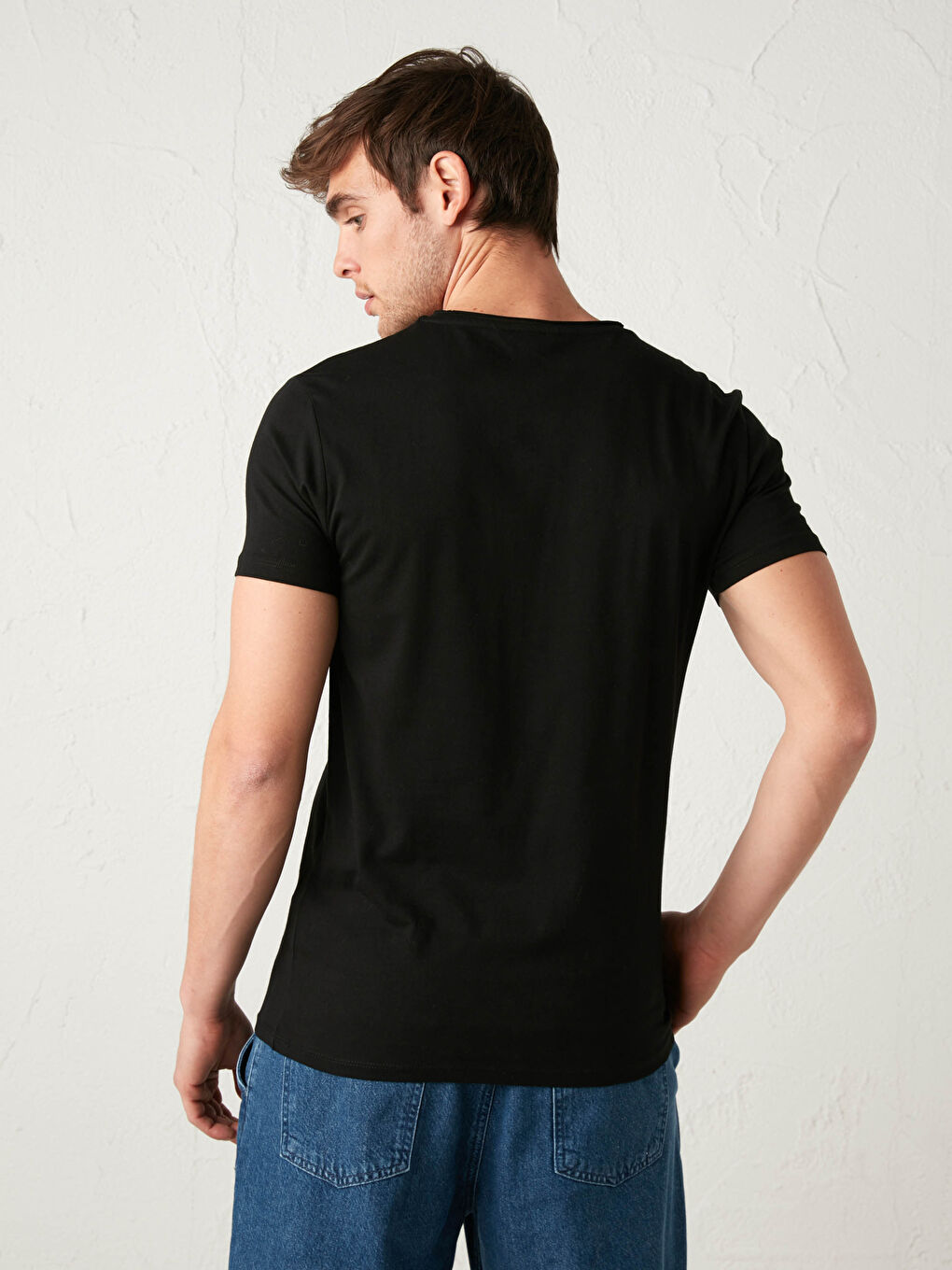 Crew Neck Short Sleeve Basic Cotton T-Shirt-5