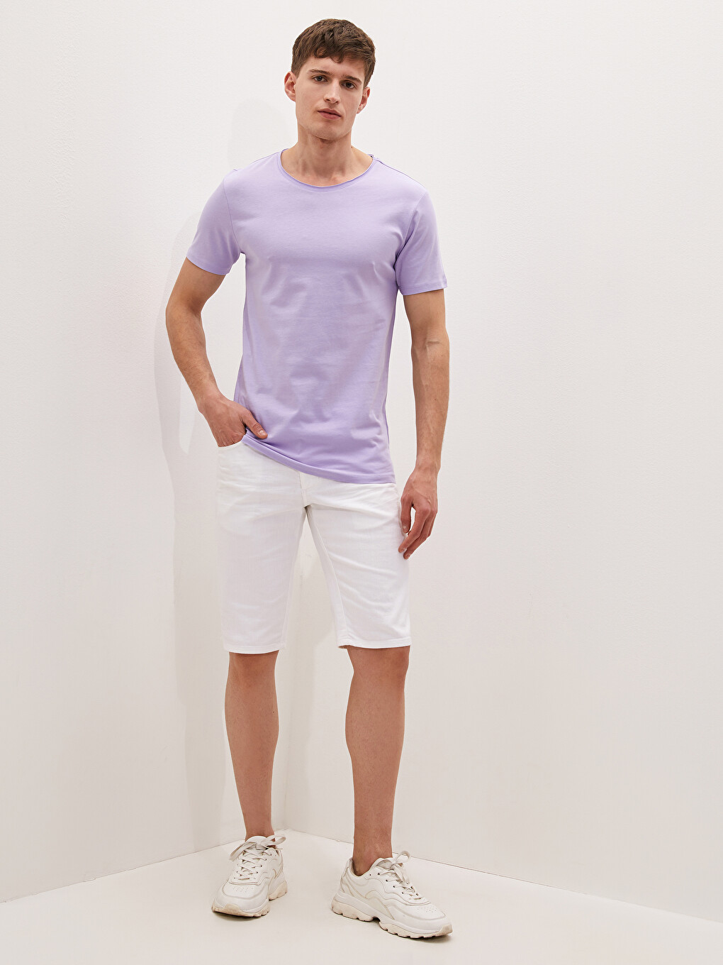 Crew Neck Short Sleeve Basic Combed Cotton Men's T-shirt-1