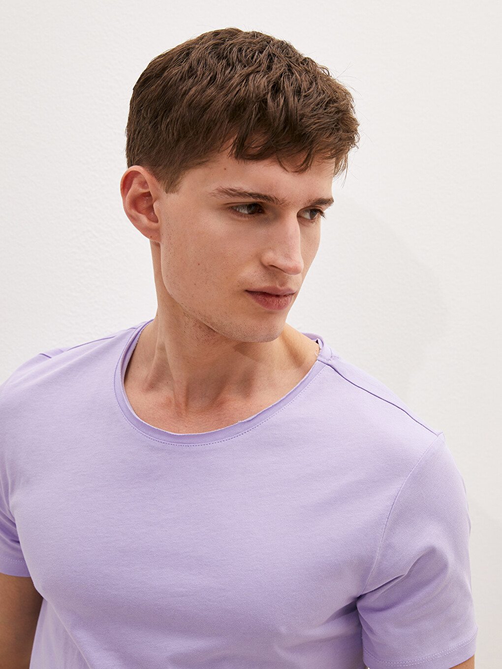 Crew Neck Short Sleeve Basic Combed Cotton Men's T-shirt-2
