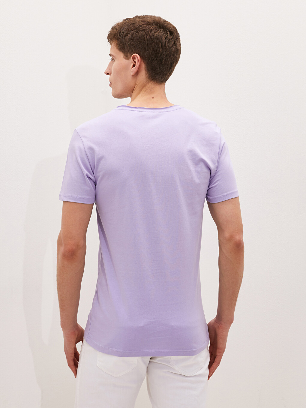 Crew Neck Short Sleeve Basic Combed Cotton Men's T-shirt-3