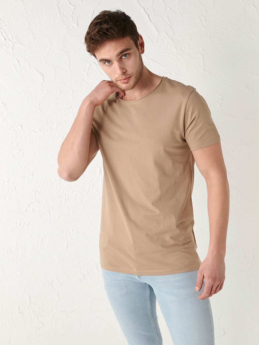 Crew Neck Short Sleeve Basic Combed Cotton Men's T-shirt