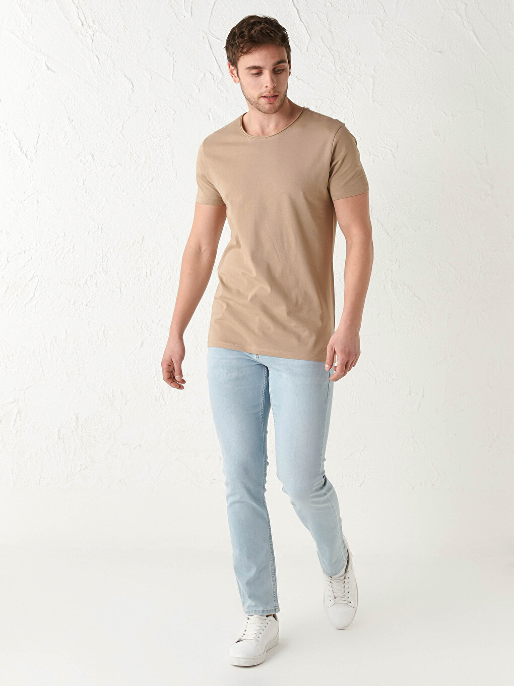 Crew Neck Short Sleeve Basic Combed Cotton Men's T-shirt-2