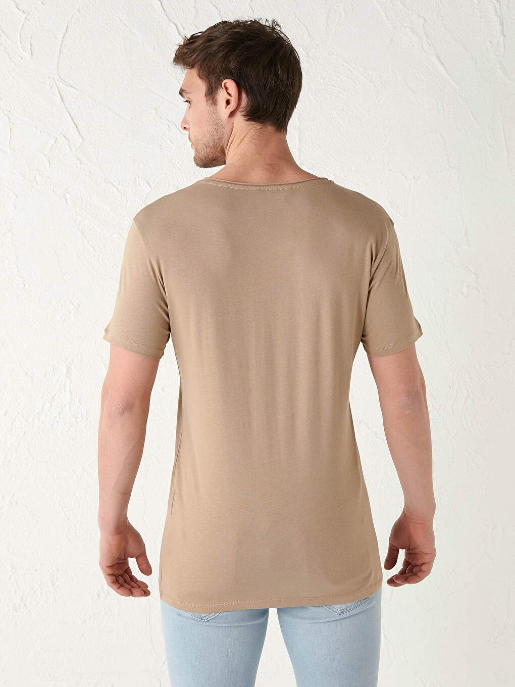 Crew Neck Short Sleeve Basic Combed Cotton Men's T-shirt-3
