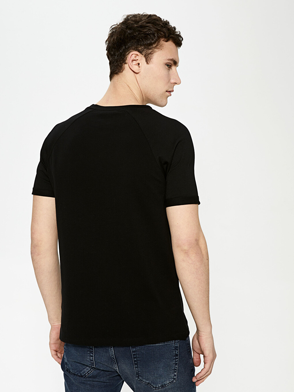 Crew Neck Short Sleeve Basic Combed Cotton Men's T-shirt-3