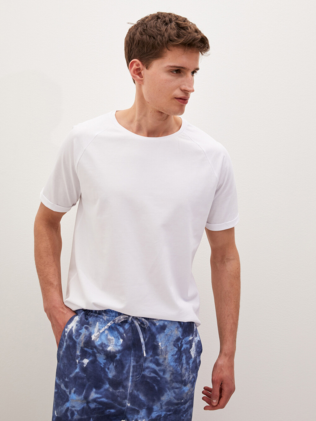 Crew Neck Short Sleeve Basic Combed Cotton Men's T-shirt