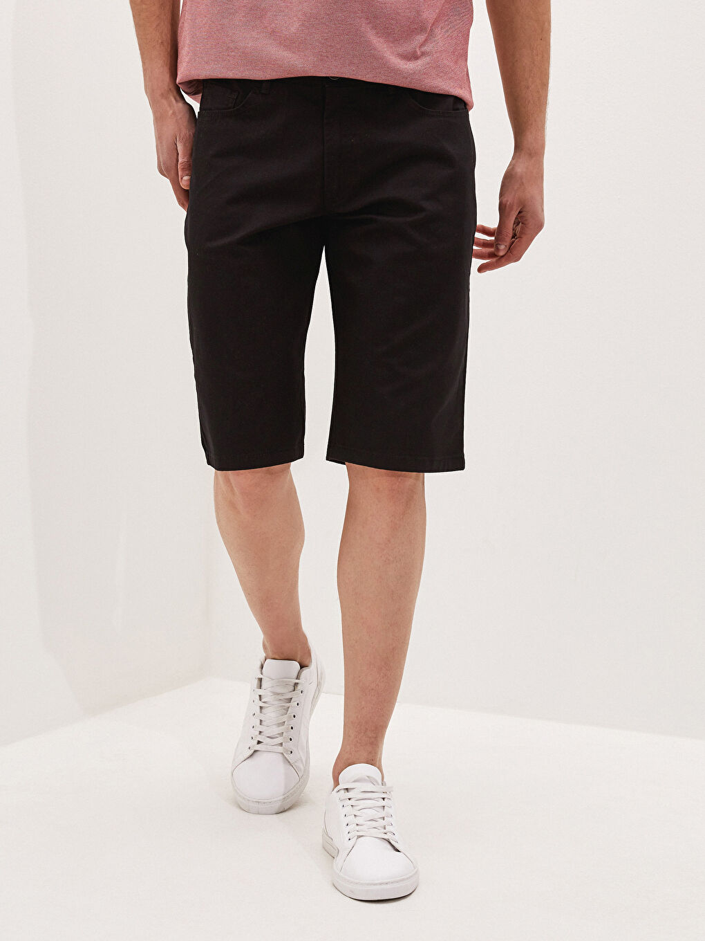 Regular Fit Gabardine Men's Shorts-1
