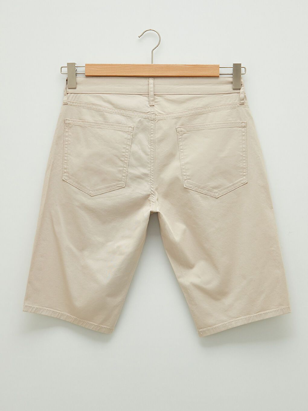 Bej Regular Fit Gabardin Erkek Şort-6