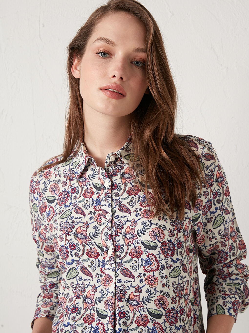 بلوزة حوامل ياقة قميص فيسكوز-3