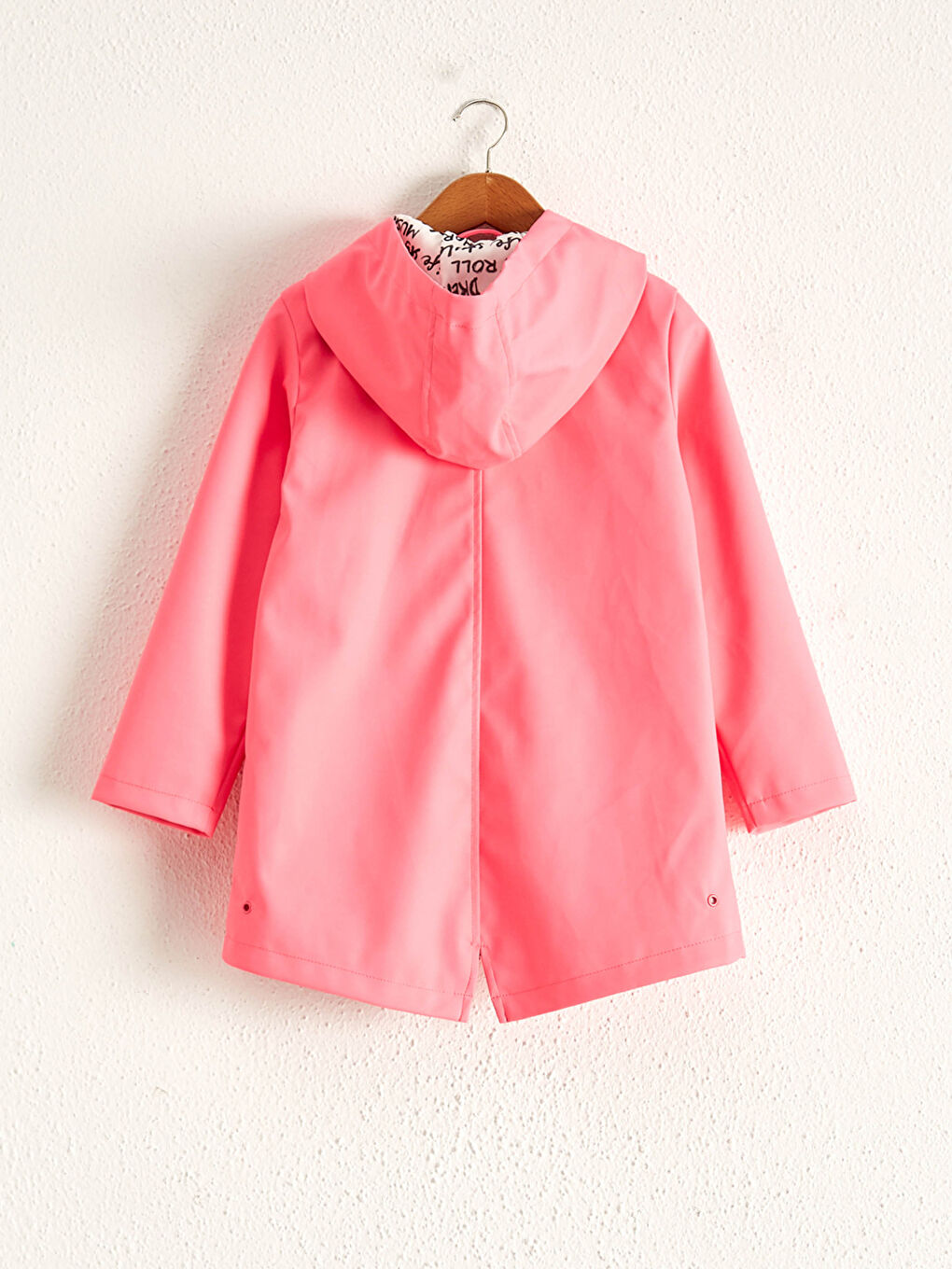 Pembe Kız Çocuk Kapüşonlu Kauçuk Yağmurluk-1
