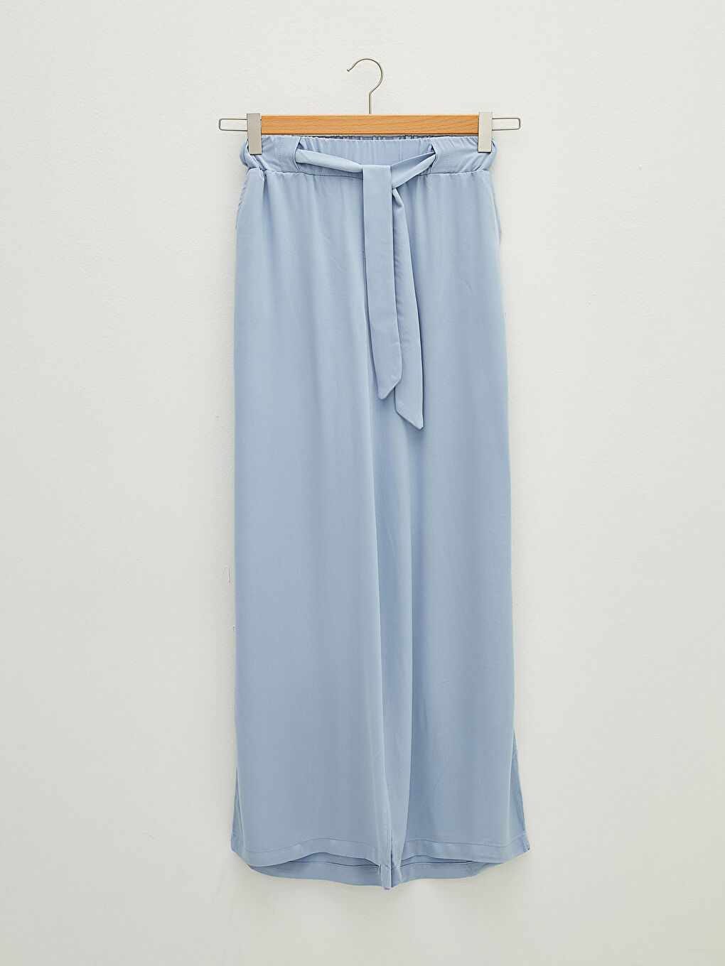 Viskose Damenhose mit elastischer Taille und Bindedetail-4