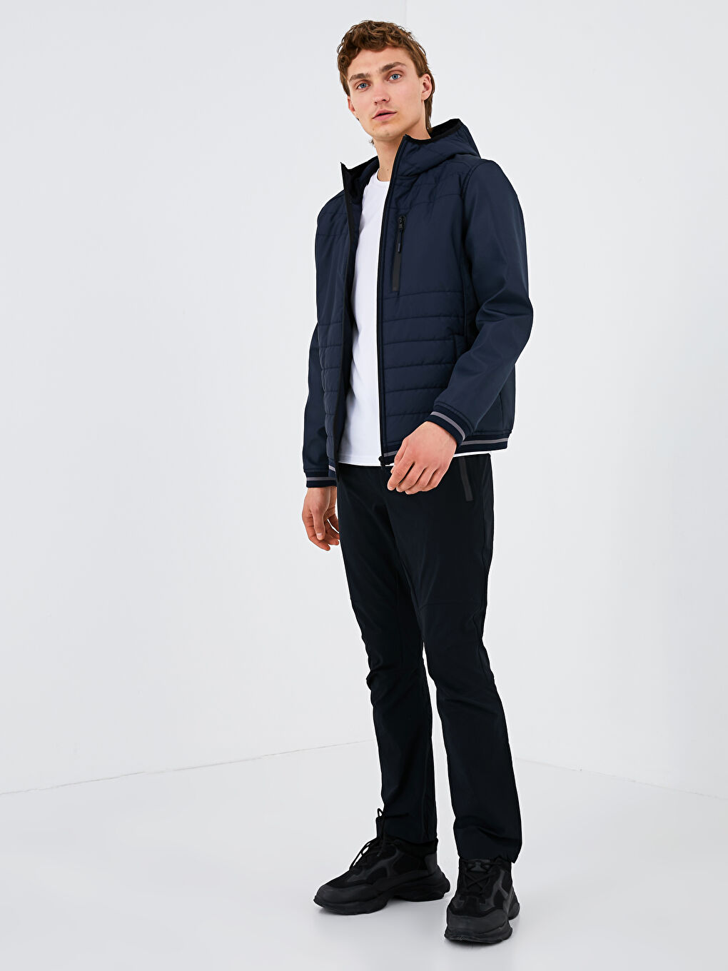 Kapüşonlu Kapitone Erkek Yağmurluk-4