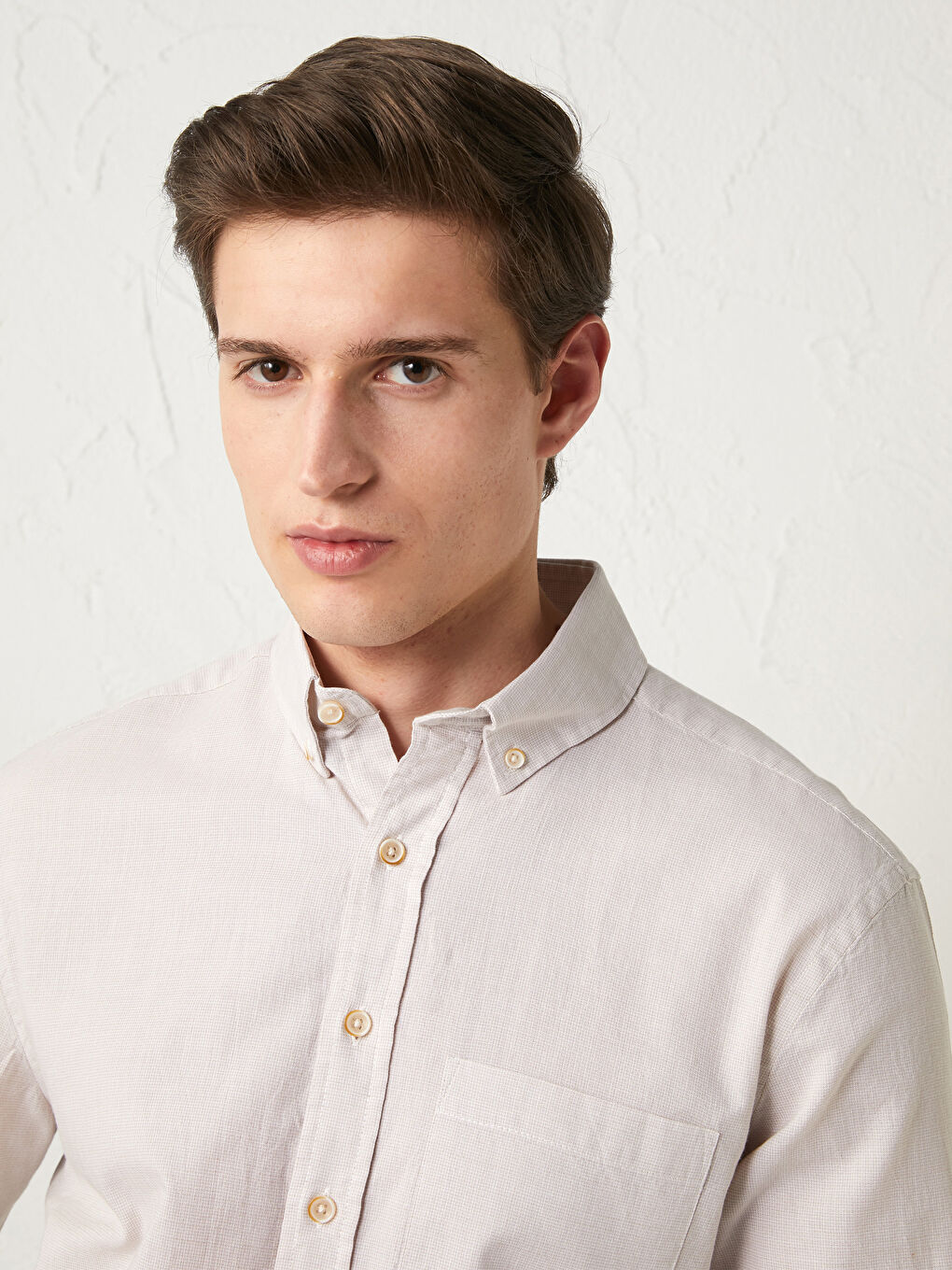 Regular Fit Long Sleeve Poplin Men's Shirt-3