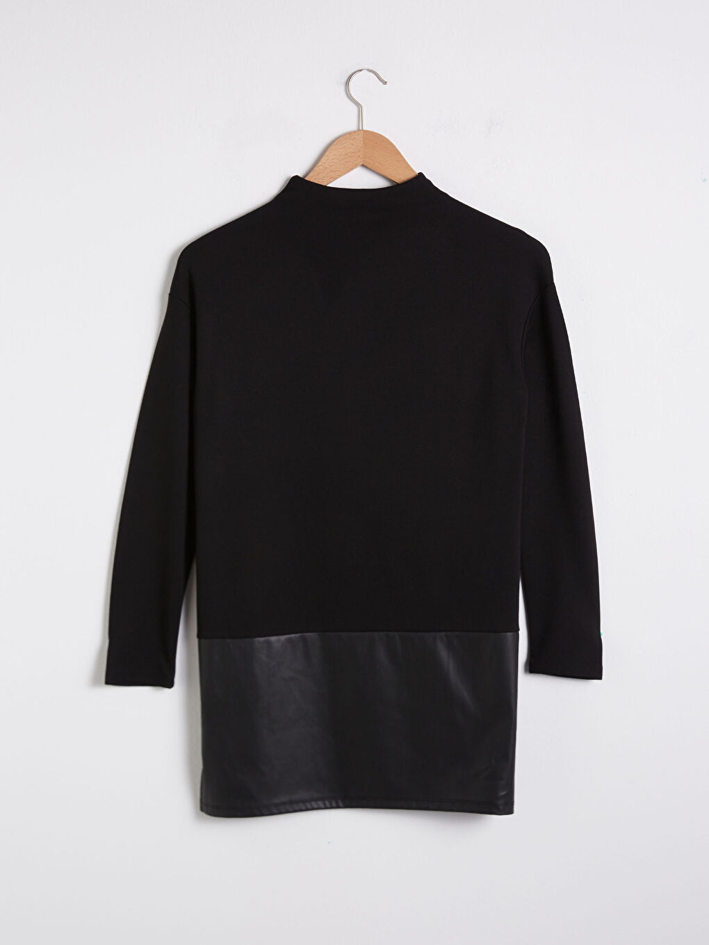 Mock Turtleneck Long Plain Tunic-6