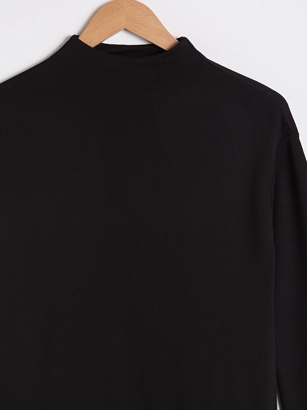 Mock Turtleneck Long Plain Tunic-7