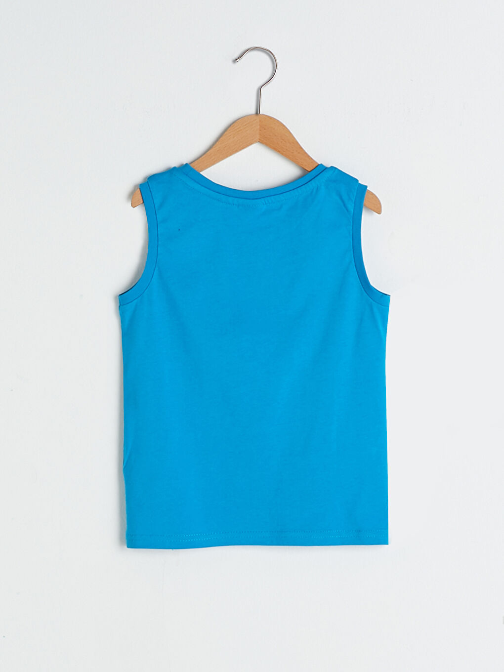 Turkuaz Bisiklet Yaka Baskılı Pamuklu Erkek Çocuk Atlet-1