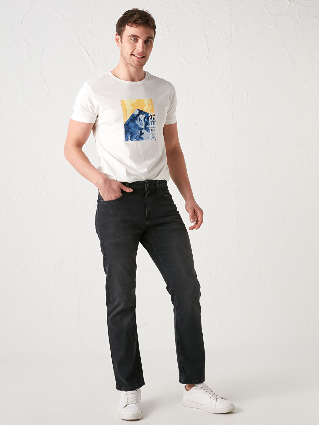 Siyah 790 Rahat Kalıp Erkek Jean Pantolon-2