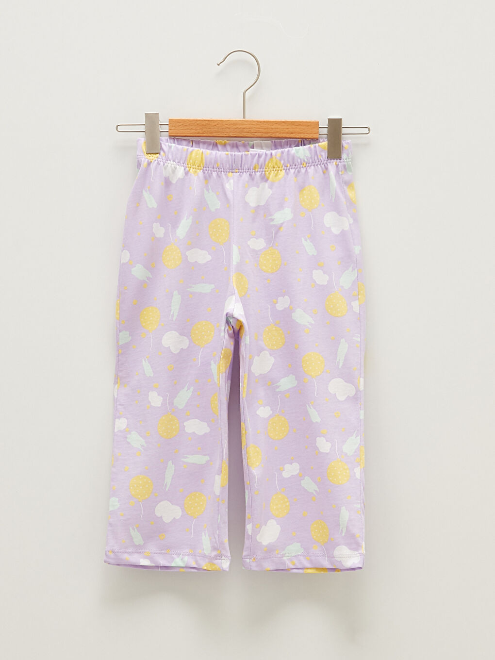 Crew Neck Printed Short Sleeve Cotton Girls Pajamas Set-3