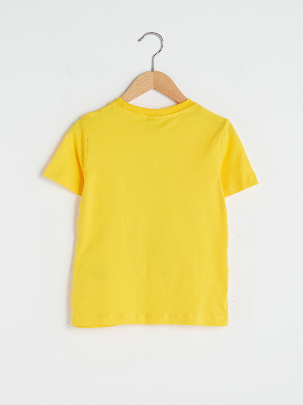 Sarı Bisiklet Yaka Baskılı Kısa Kollu Erkek Çocuk Tişört-2