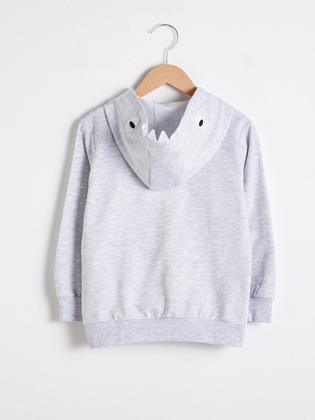 Gri Erkek Çocuk Fermuarlı Kapüşonlu Sweatshirt-1