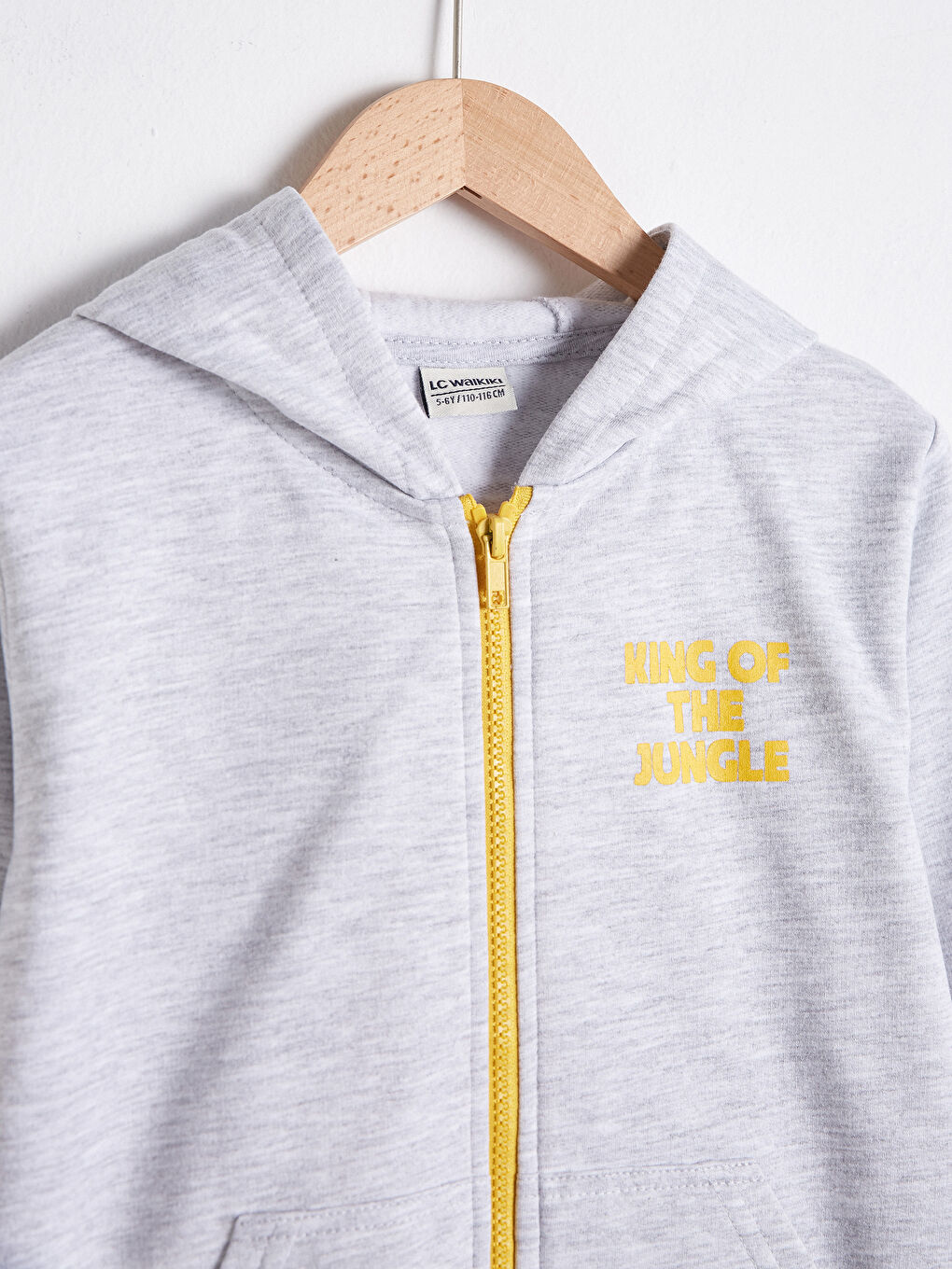 Gri Erkek Çocuk Fermuarlı Kapüşonlu Sweatshirt-2