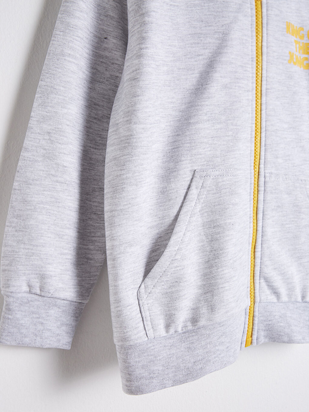 Gri Erkek Çocuk Fermuarlı Kapüşonlu Sweatshirt-3