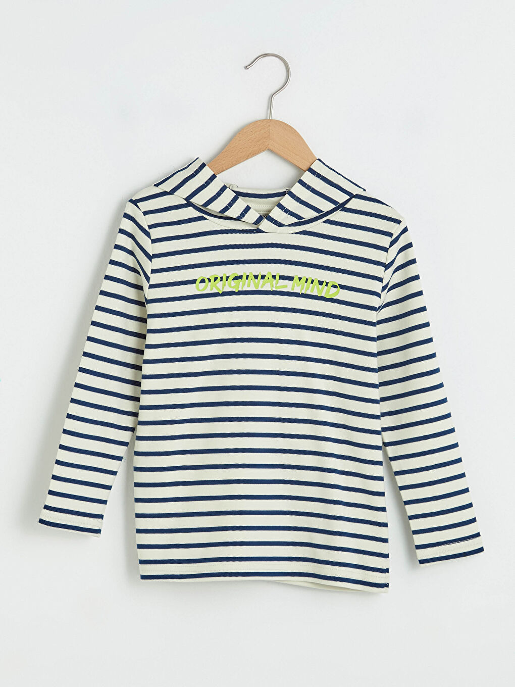 تيشيرت اولاد مخطط كم طويل بكابوش