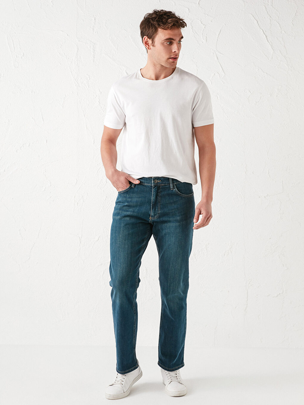 Yeşil 790 Rahat Kalıp Erkek Jean Pantolon-1