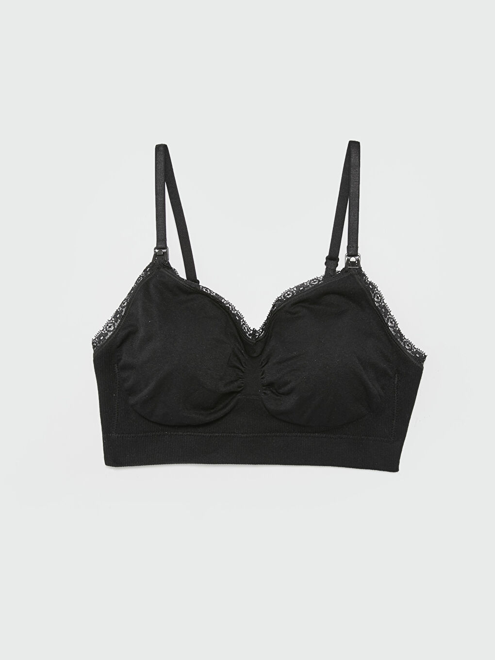 Sutien de alăptare fără cusături pentru gravide cu detaliu din dantelă fără balene