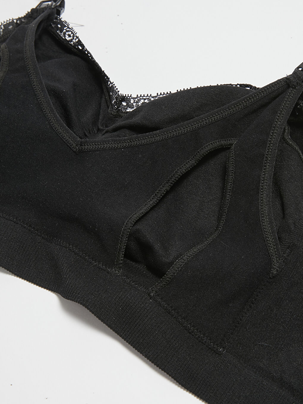 Sutien de alăptare fără cusături pentru gravide cu detaliu din dantelă fără balene-3