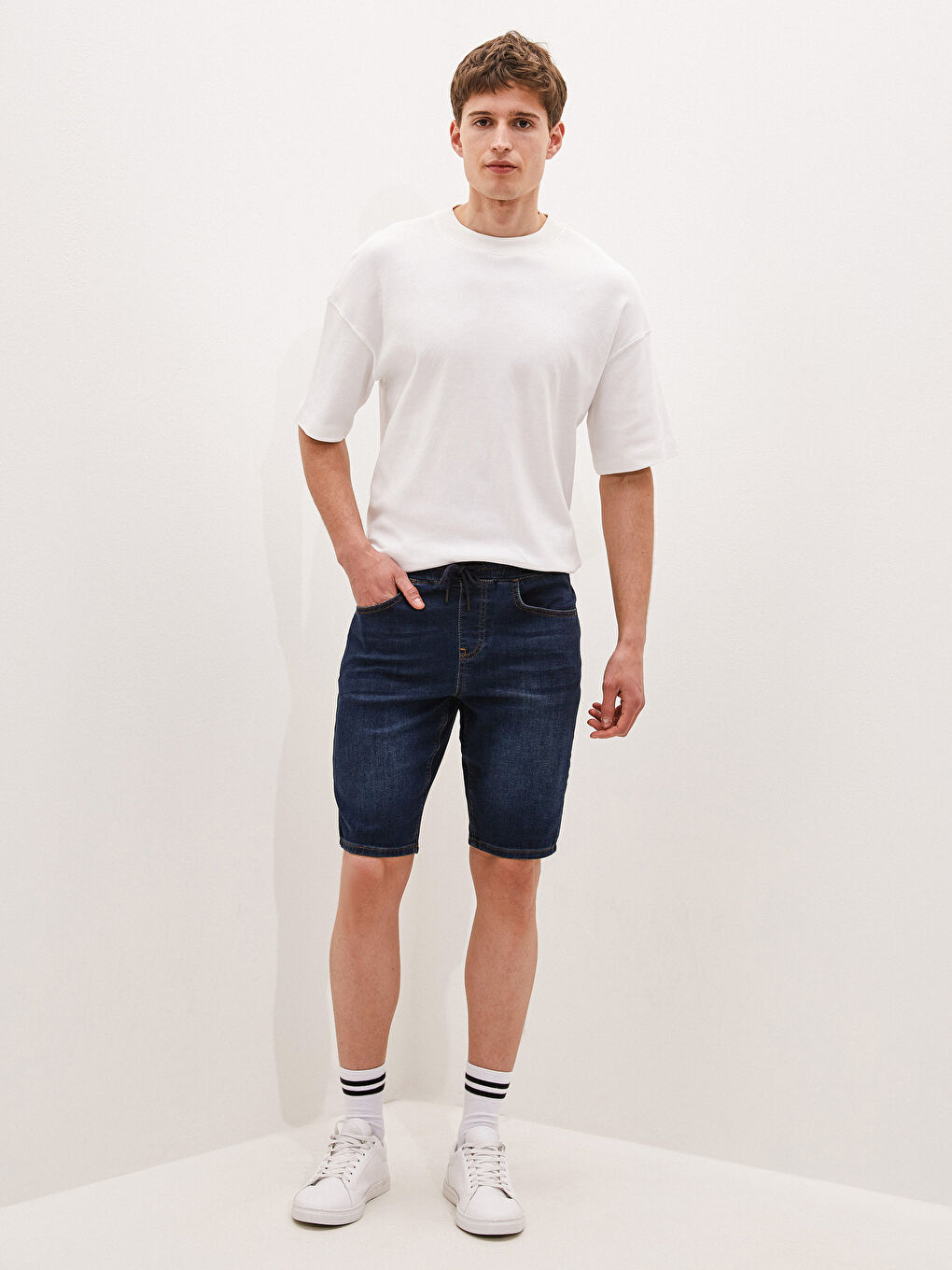 شورت دينيم سكيني فيت للرجال-2