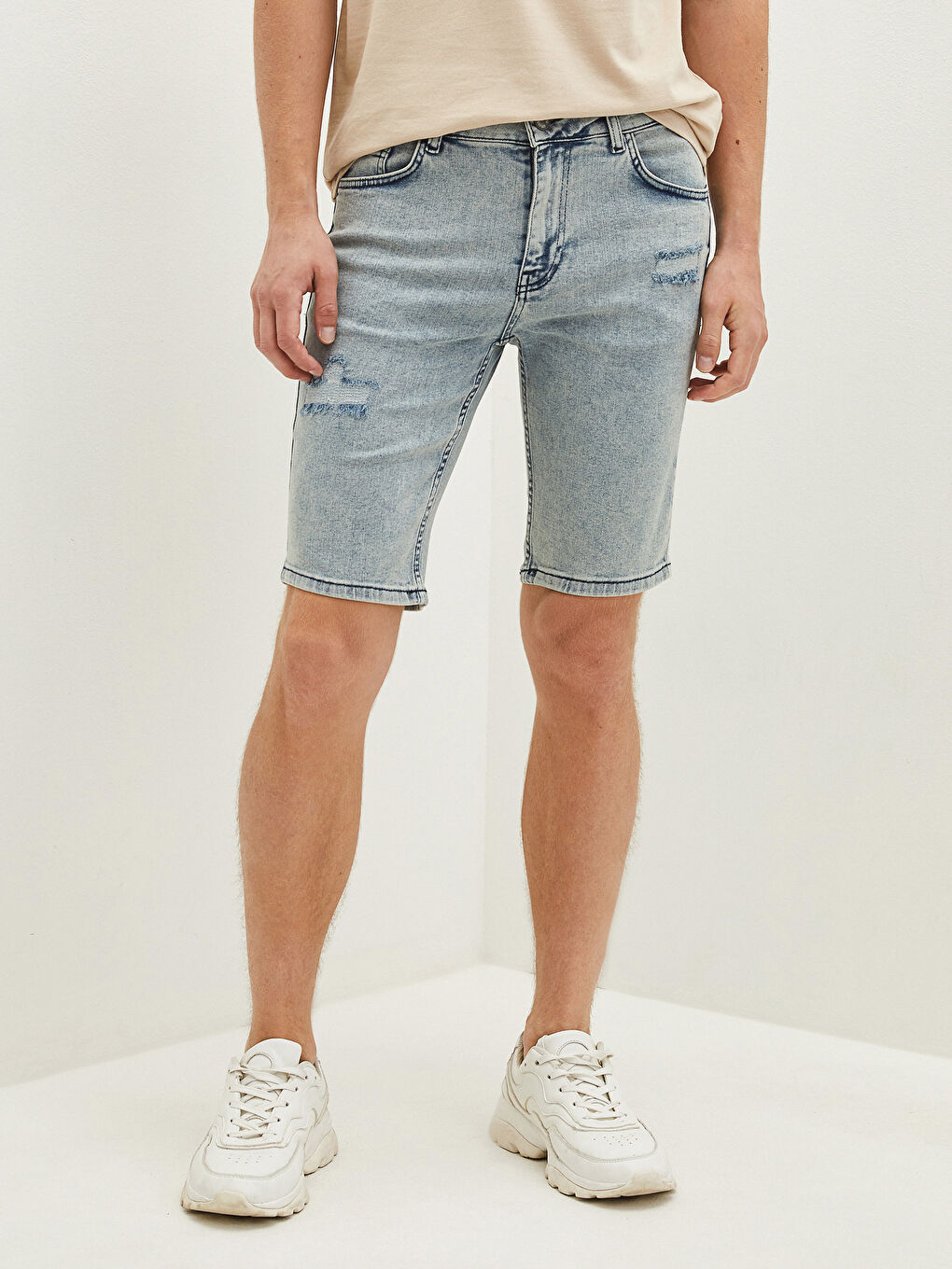 شورت دينيم سكيني فيت للرجال-3