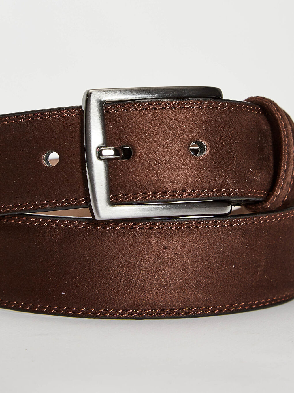 Kahverengi Süet Görünümlü Erkek Chino Kemer-1