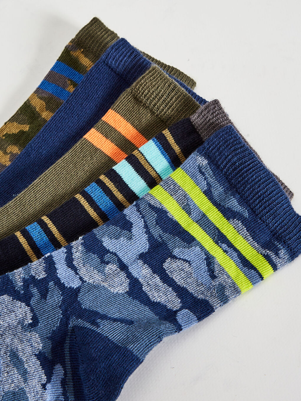 Karışık Kamuflaj Desenli Erkek Soket Çorap 5'li-2
