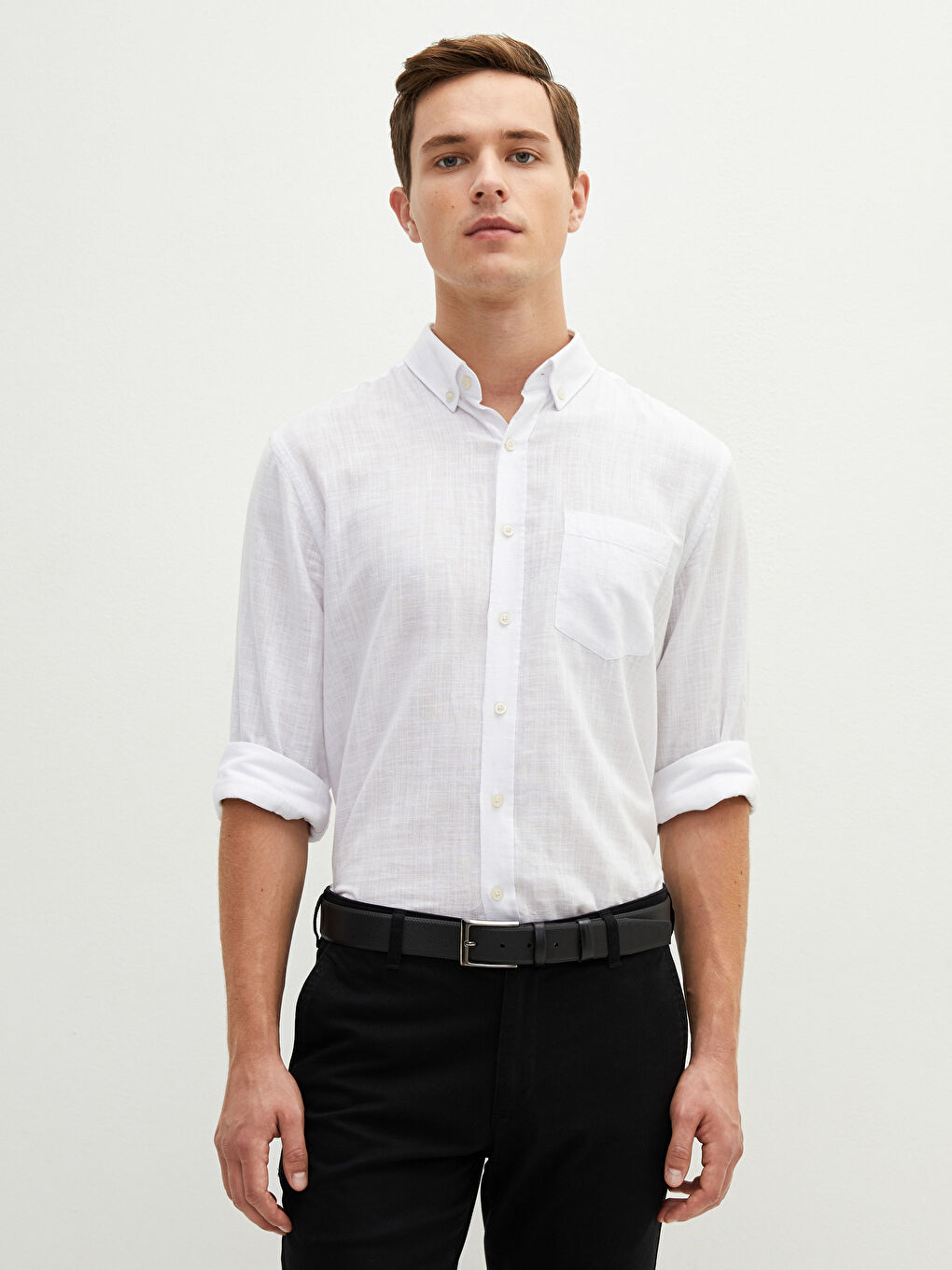 Men's Leather Look Chino Belt