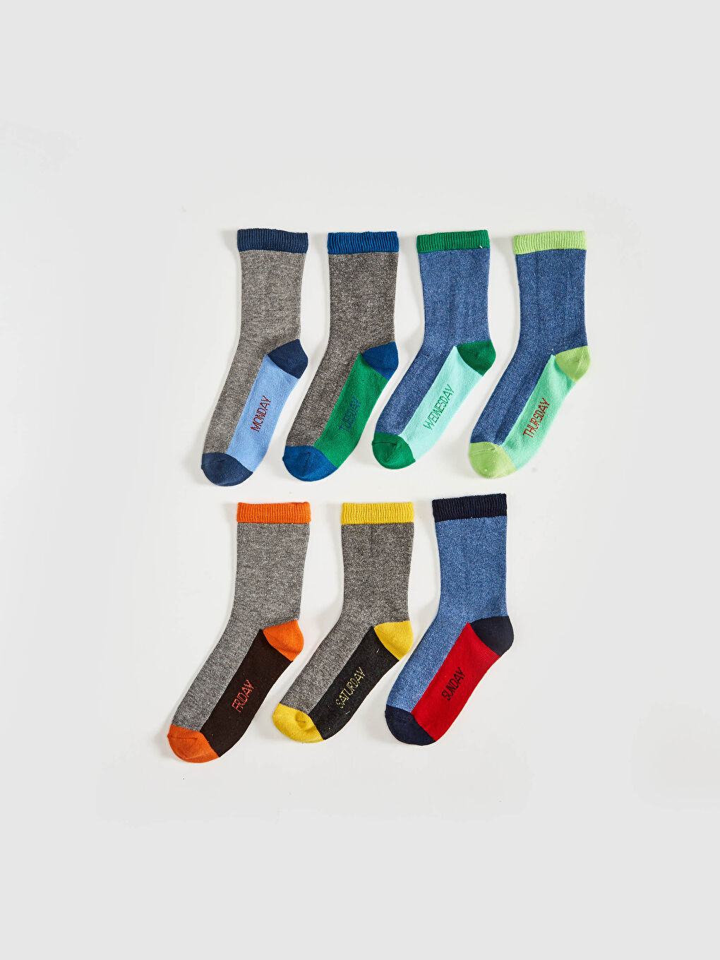 Чорапи за глезен за момчета с цветен блок 7 опаковки-1