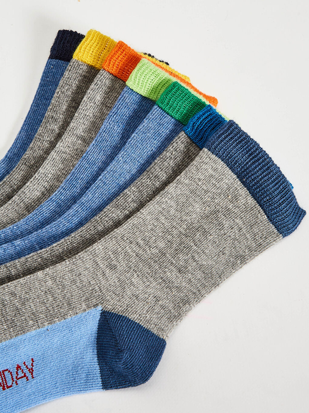 Чорапи за глезен за момчета с цветен блок 7 опаковки-2