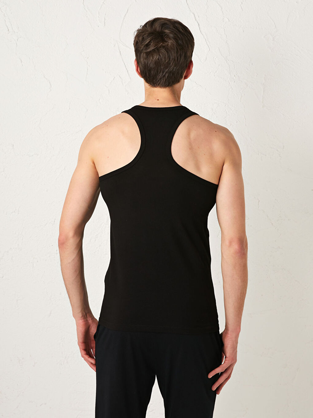 Crew Neck Basic Cotton Male Athlete in 2 Pieces-4