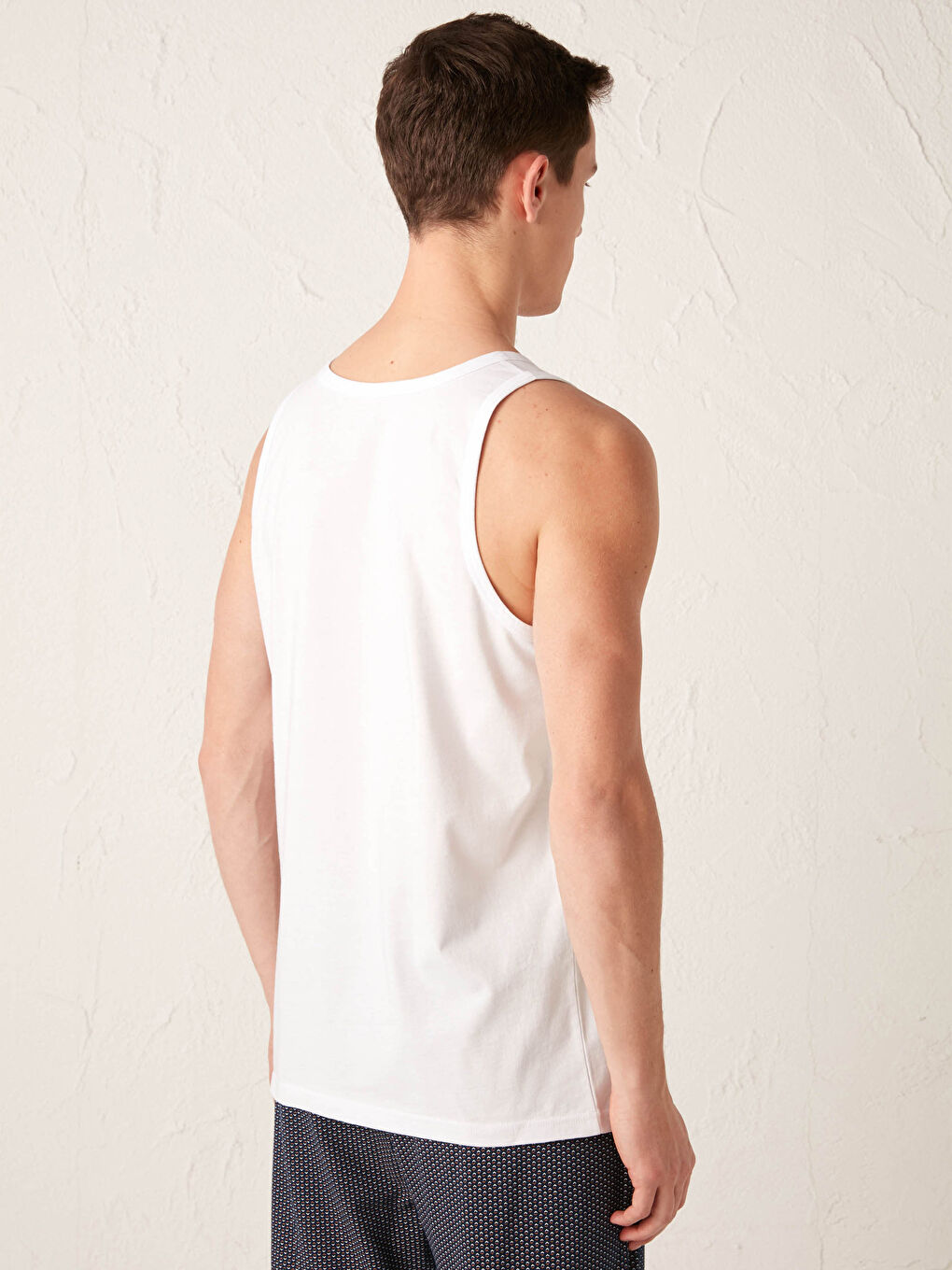 فيست رجالي قطن سادة بياقة حرف U - مجموعتين-2