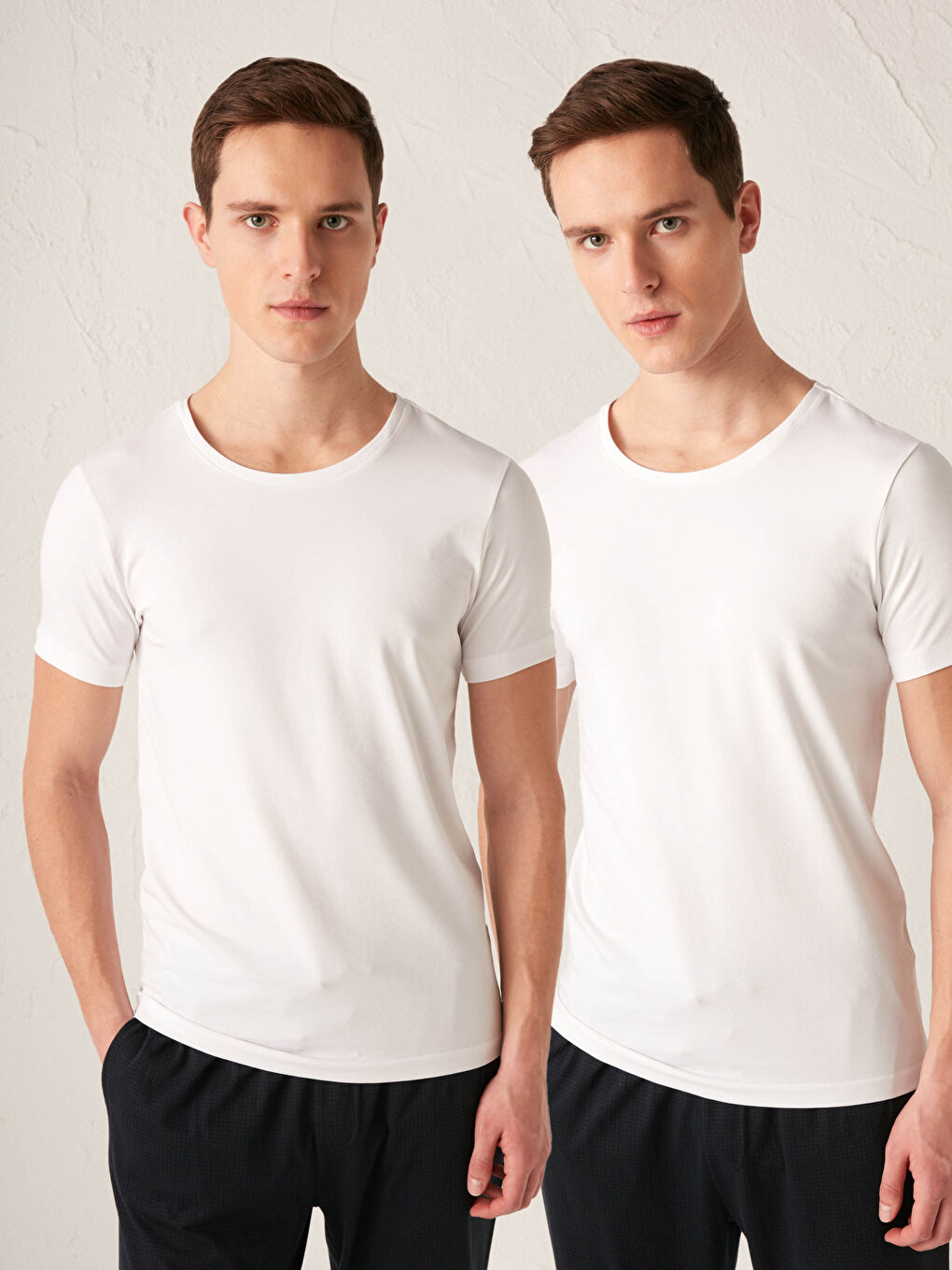 Crew Neck Short Sleeve Cotton Undershirt 2-pack