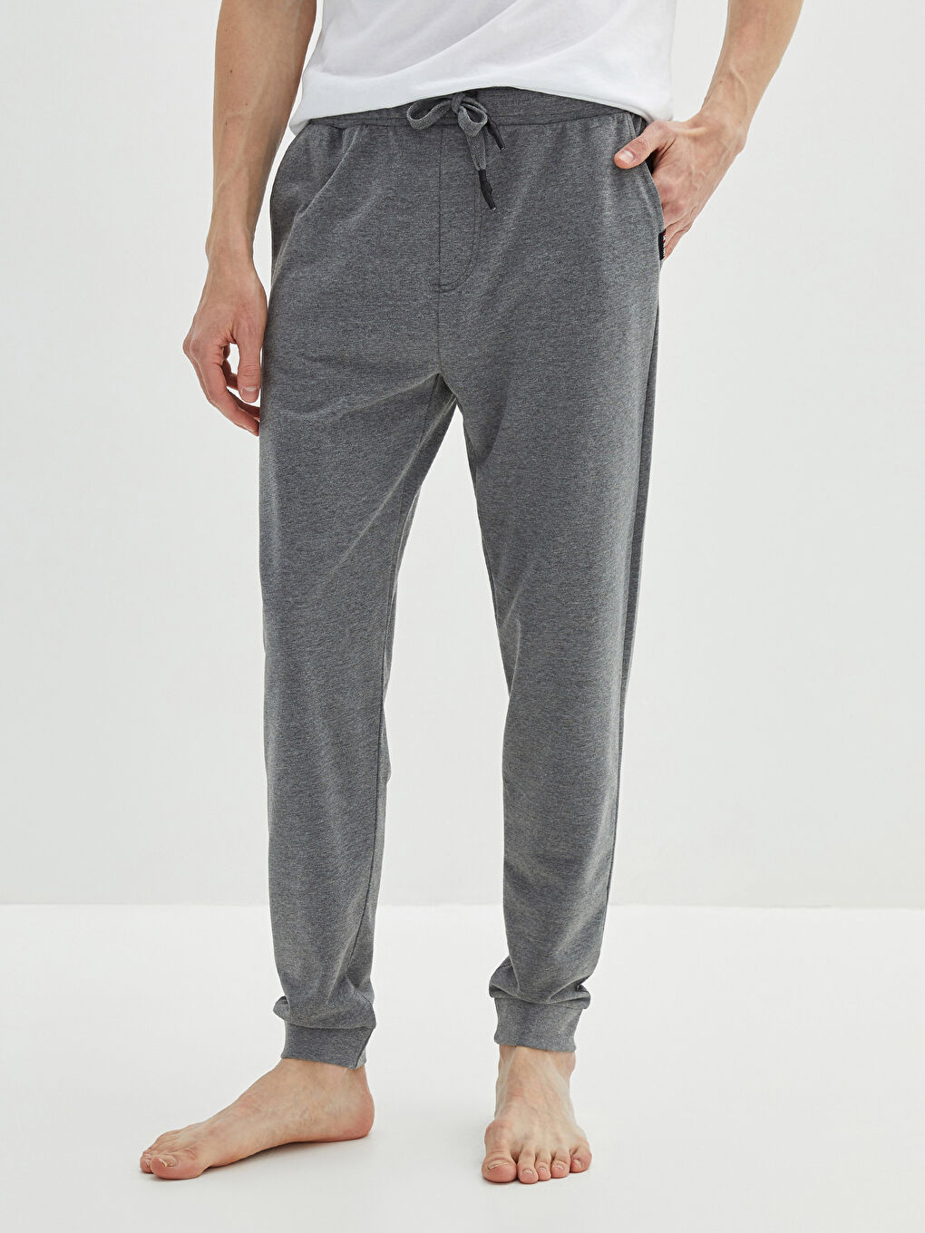 Gri Standart Kalıp Erkek Pijama Alt-2