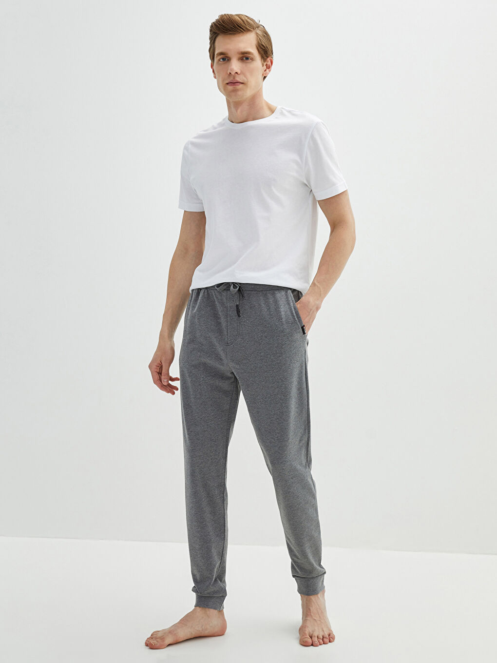 Gri Standart Kalıp Erkek Pijama Alt-1