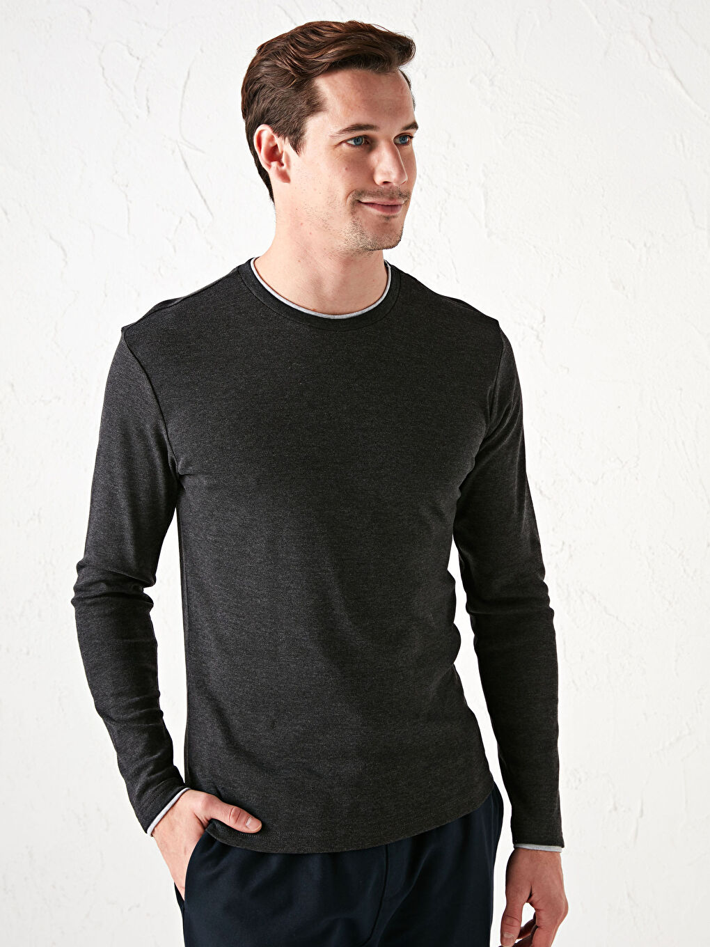 فيست كم طويل بياقة دائرية للرجال