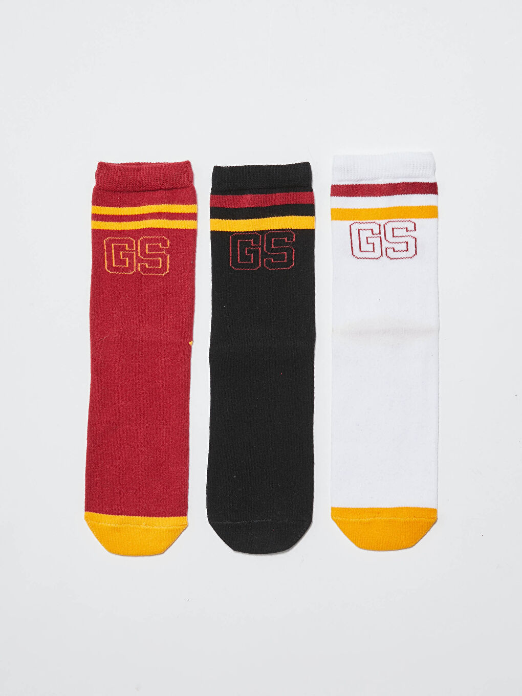 Karışık Galatasaray Baskılı Erkek Çocuk Taraftar Soket Çorap 3'lü-1