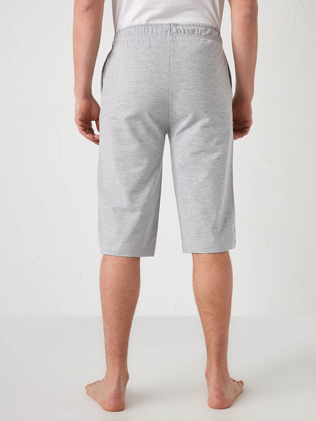 Gri Standart Kalıp Roller Erkek Pijama Alt Şort-4