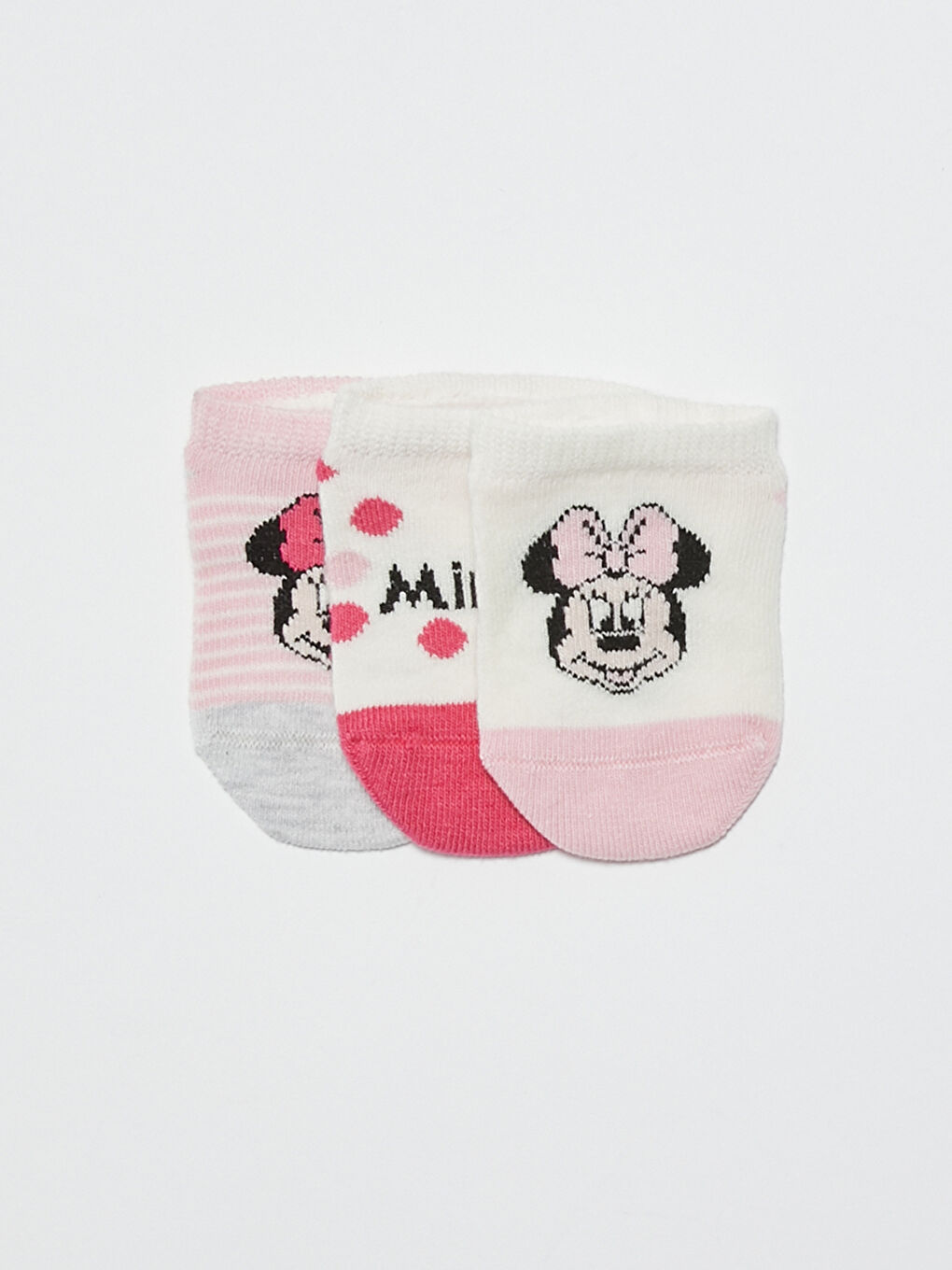 Chaussettes de sport bébé fille imprimées Minnie Mouse Lot de 3 pièces